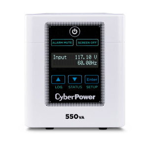 CyberPower M550L Mini-Tower UPS, UL Rated, sealed LCD panel, 4 NEMA 5-15R-HG